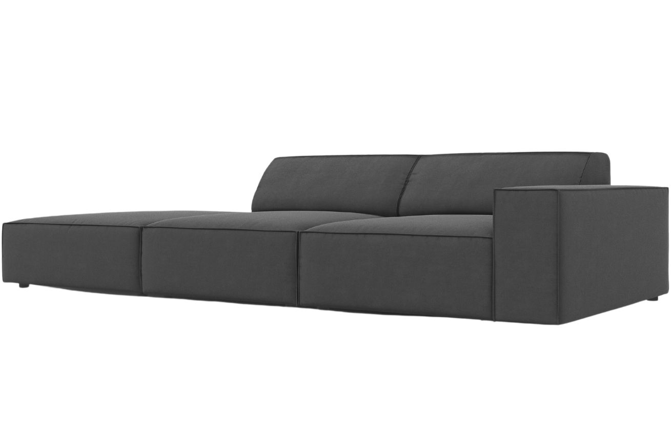 &Scaron;ed&aacute; sametov&aacute; trojm&iacute;stn&aacute; pohovka MICADONI Jodie 262 cm, lev&aacute;