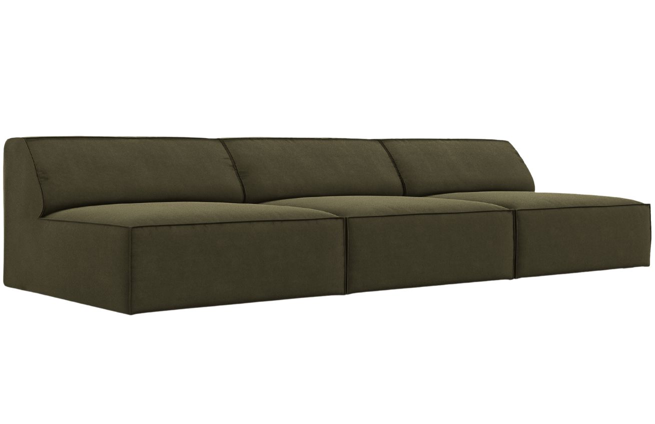 Zelen&aacute; sametov&aacute; trojm&iacute;stn&aacute; pohovka MICADONI Jodie 240 cm