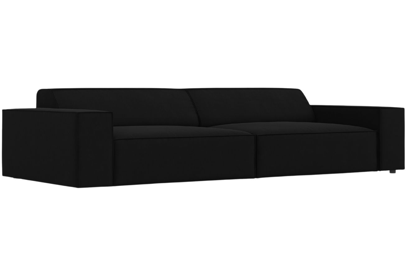 Čern&aacute; sametov&aacute; čtyřm&iacute;stn&aacute; pohovka MICADONI Jodie 244 cm