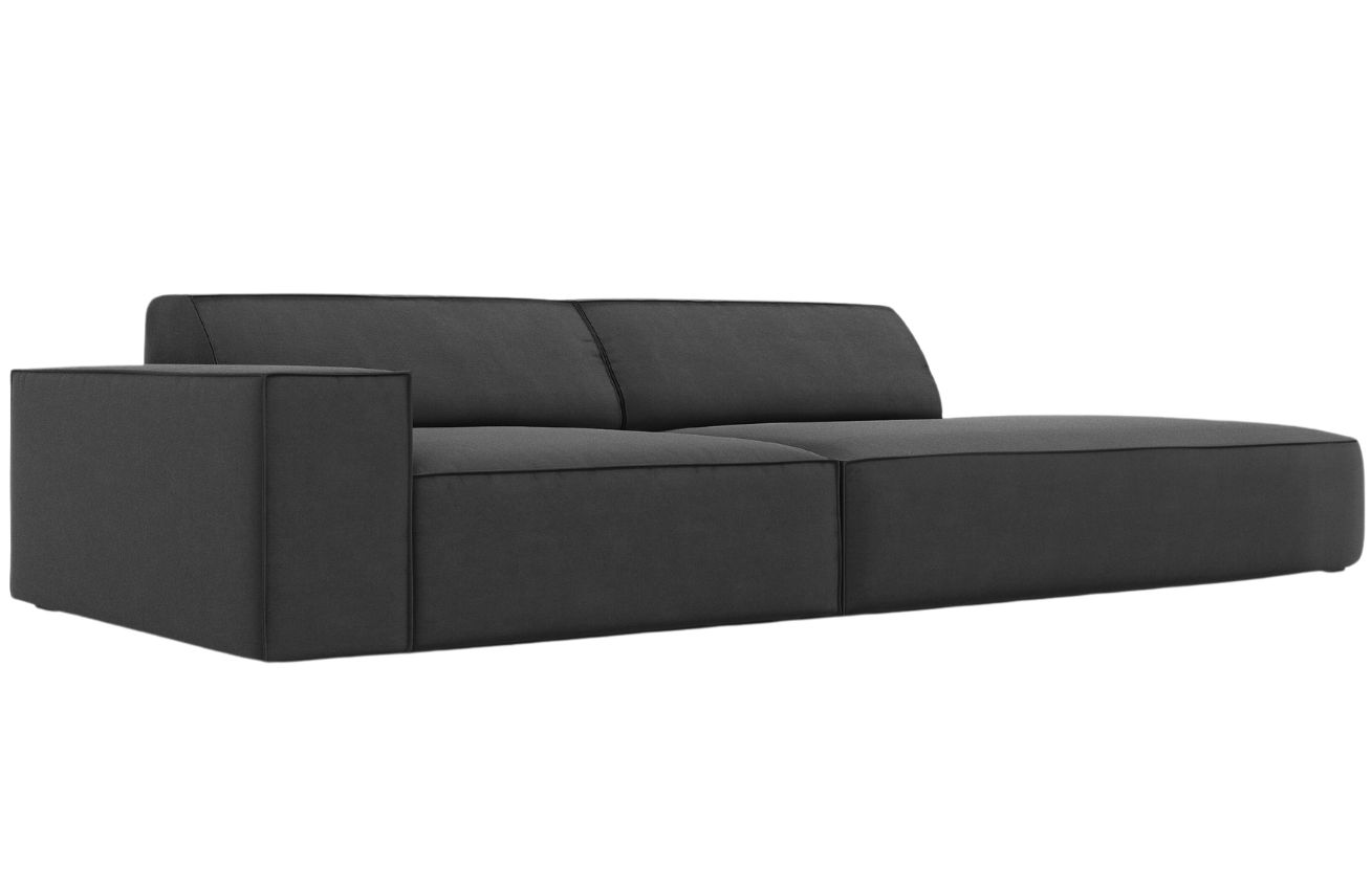 &Scaron;ed&aacute; sametov&aacute; pohovka MICADONI Jodie 262 cm, prav&aacute;