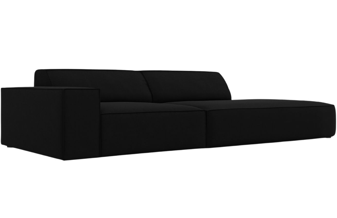 Čern&aacute; sametov&aacute; pohovka MICADONI Jodie 262 cm, prav&aacute;