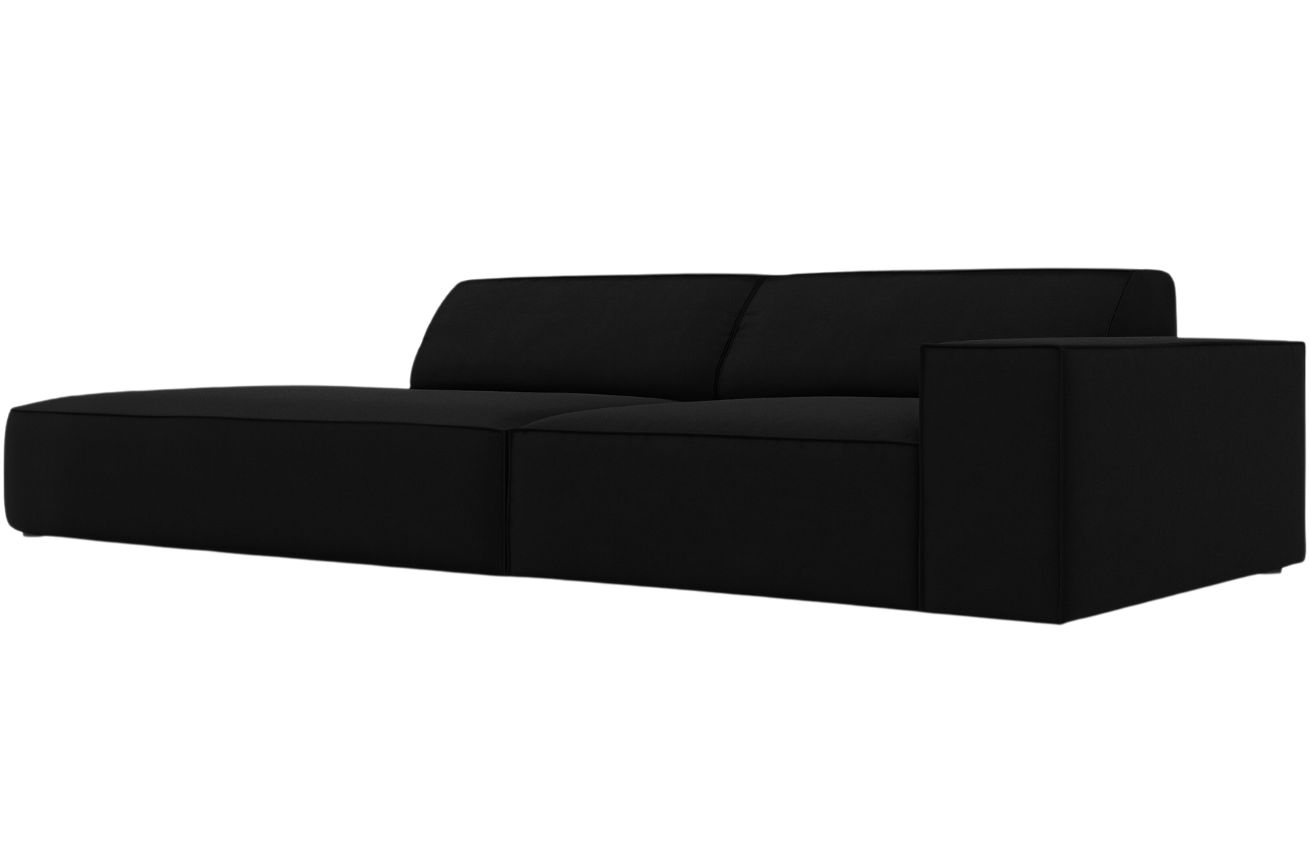 Čern&aacute; sametov&aacute; pohovka MICADONI Jodie 262 cm, lev&aacute;