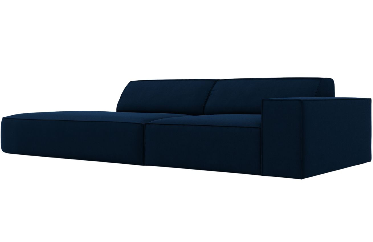 Kr&aacute;lovsky modr&aacute; sametov&aacute; pohovka MICADONI Jodie 262 cm, lev&aacute;