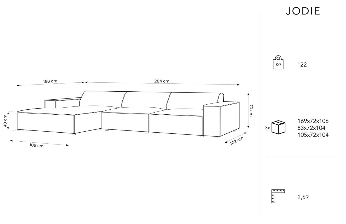 Zelená sametová rohová pohovka MICADONI Jodie 284 cm, levá