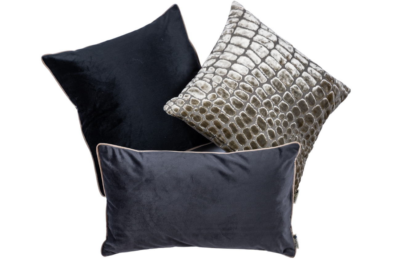 BOHOLOGY Set tří povlaků na polštář Snake - béžový, šedý, černý