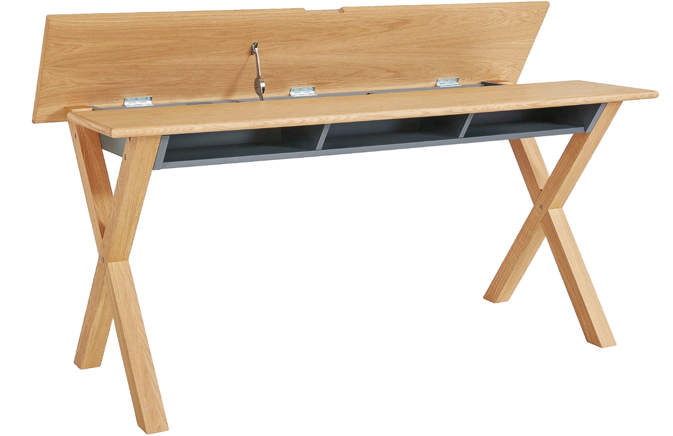 Dubový pracovní stůl Woodman Luca 160 x 70 cm s úložným prostorem