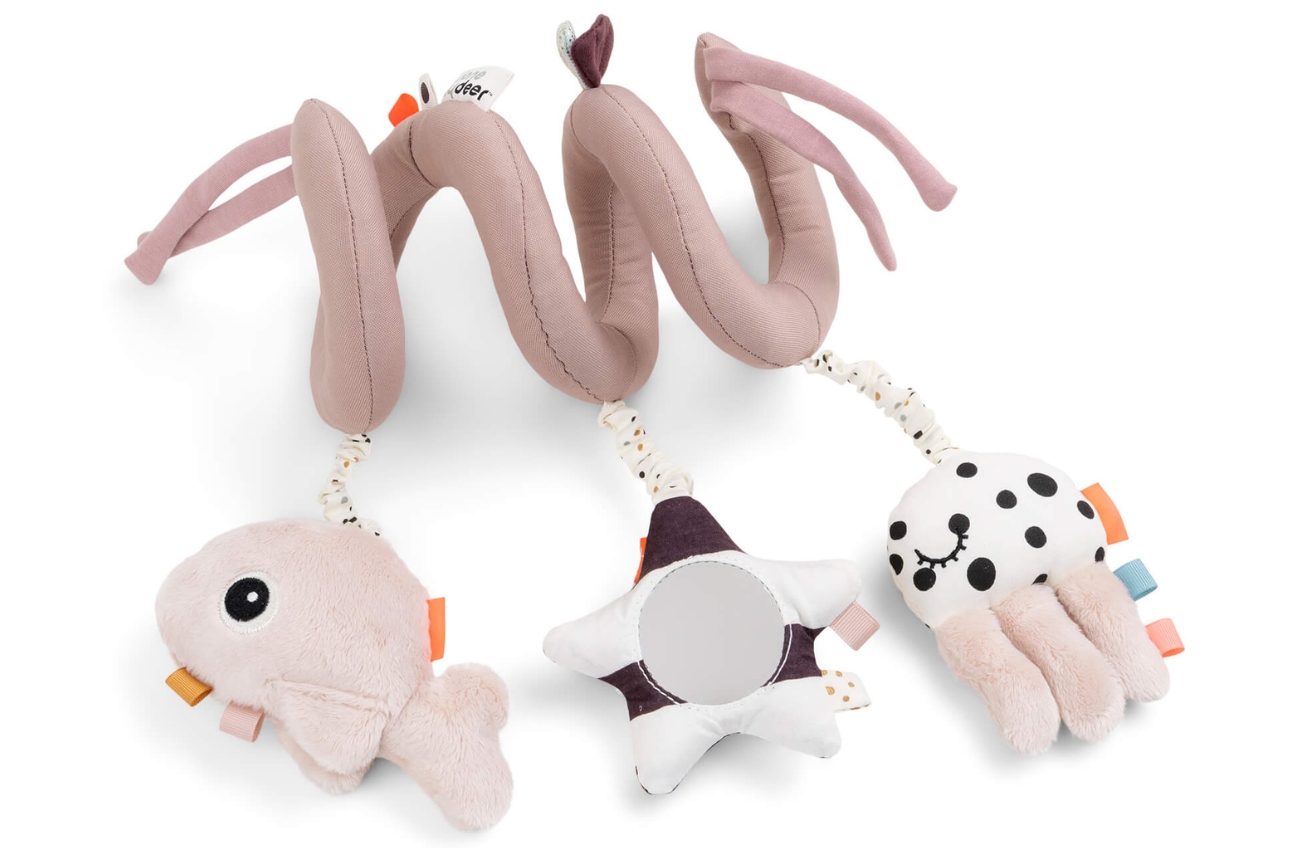 Růžová látková spirála se zvířátky Done by Deer Sea friends