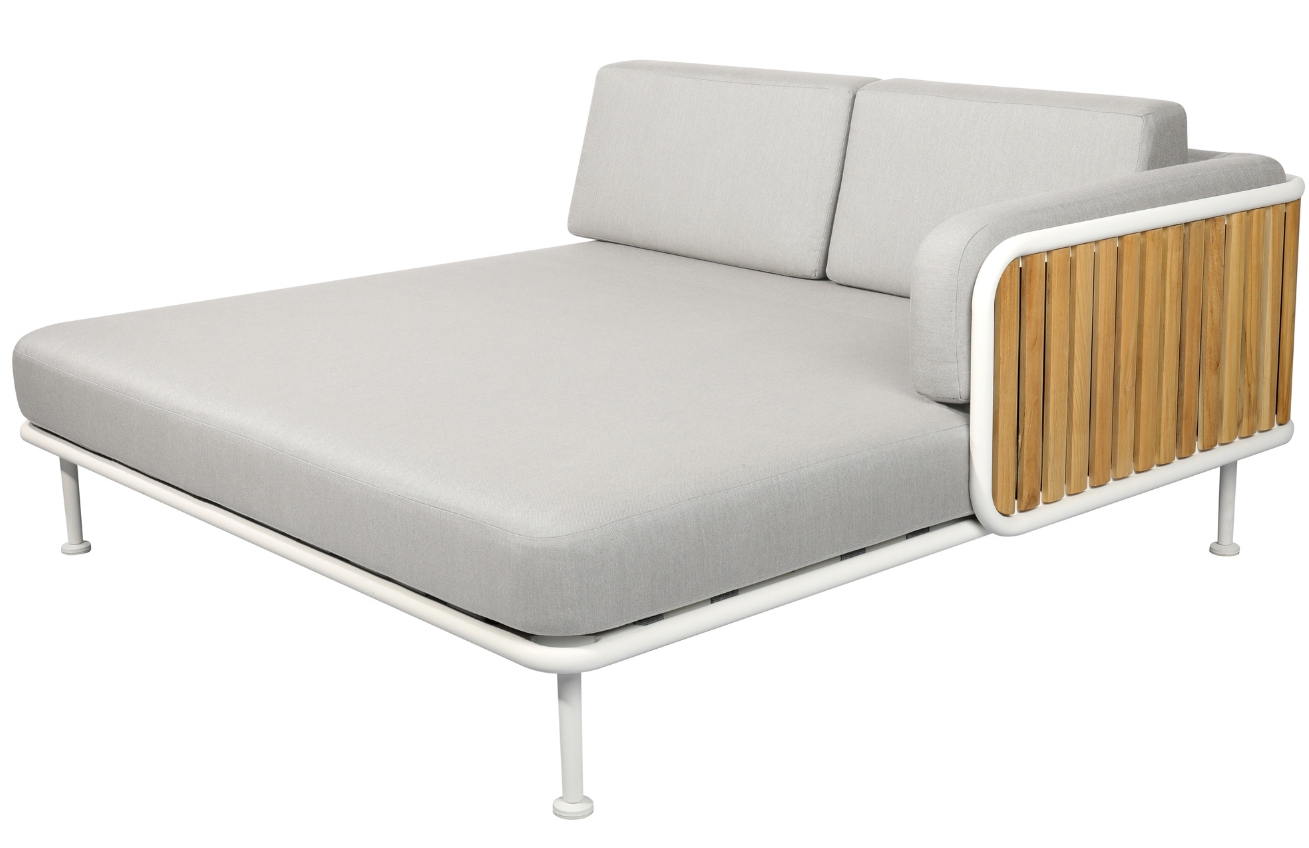 Mindo Šedé látkové zahradní dvojlehátko No.100 Mindo, pravé