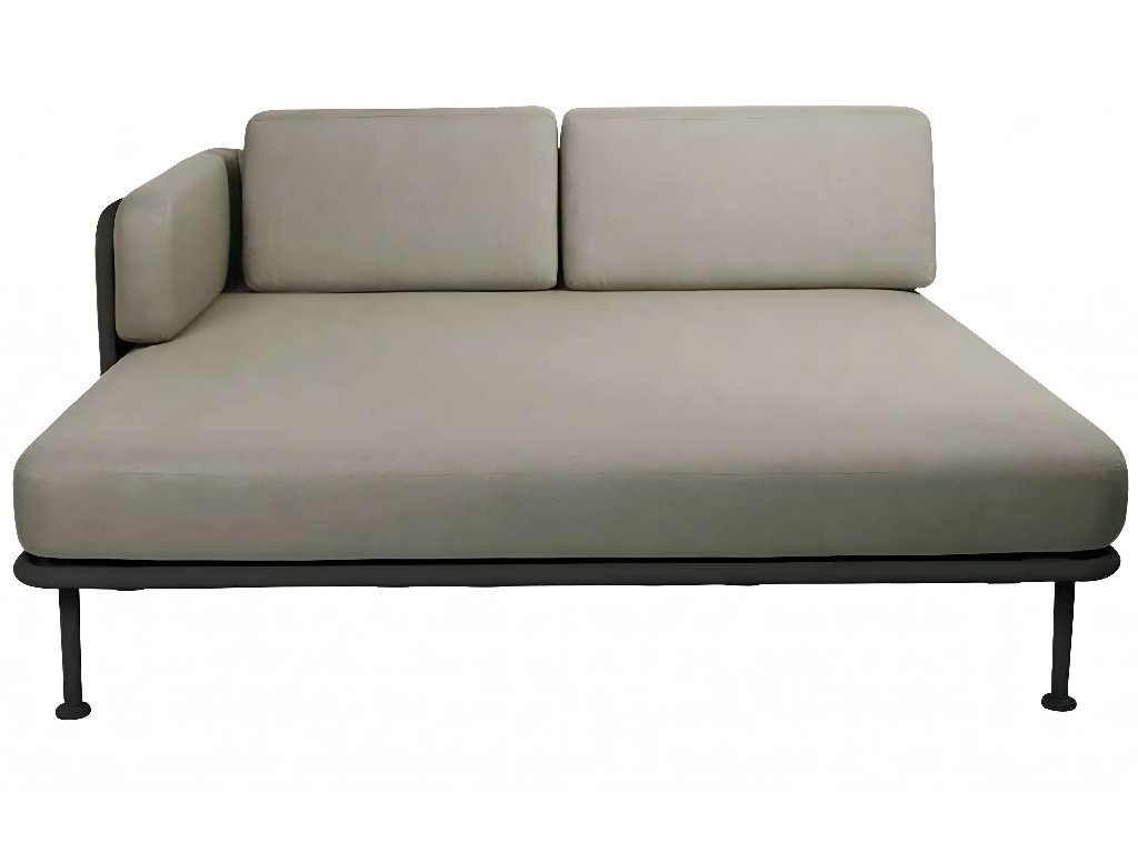 Mindo Tmavě šedé látkové zahradní dvojlehátko No.100 Mindo, levé