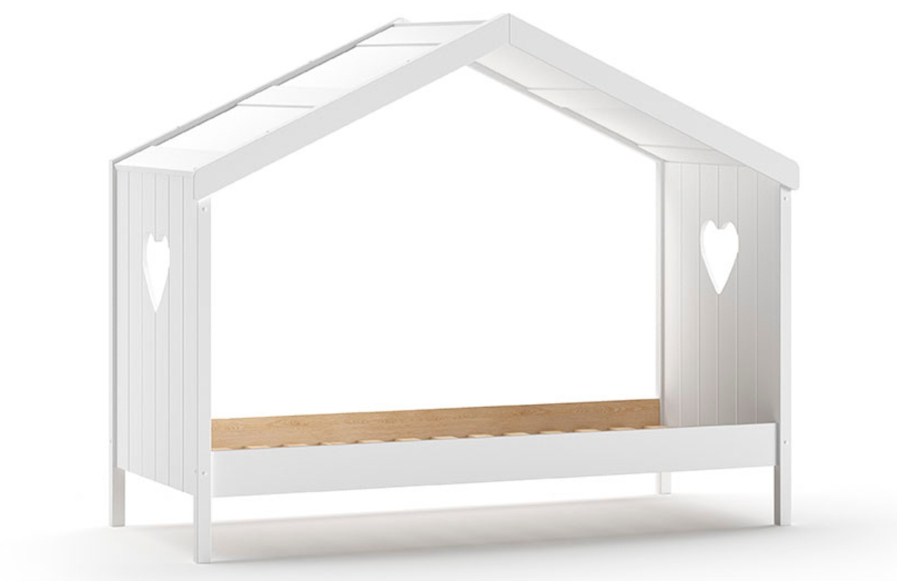Bílá lakovaná postel Vipack Amori 90 x 200 cm