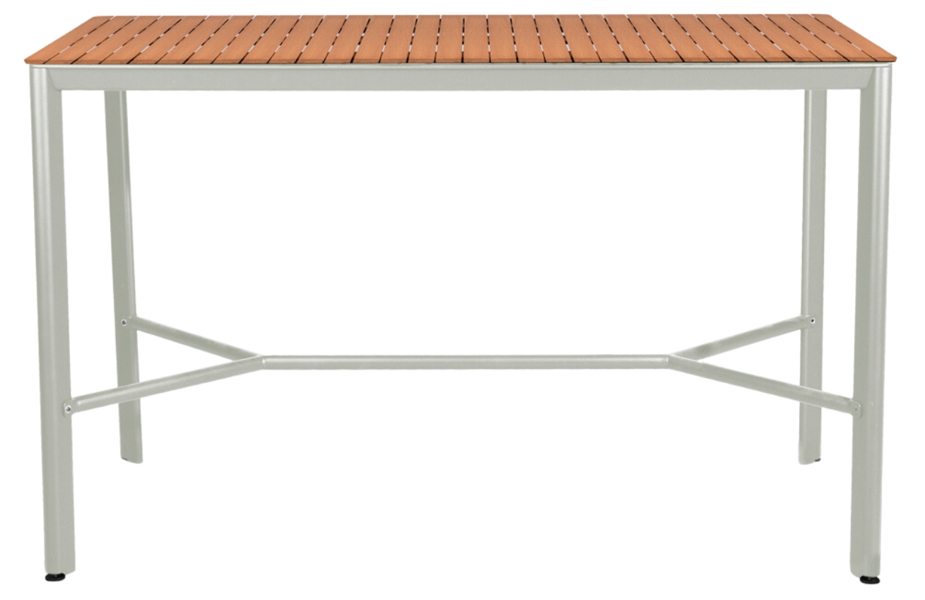 Šedý teakový zahradní barový stůl No.102 Mindo 163 x 81,5 cm