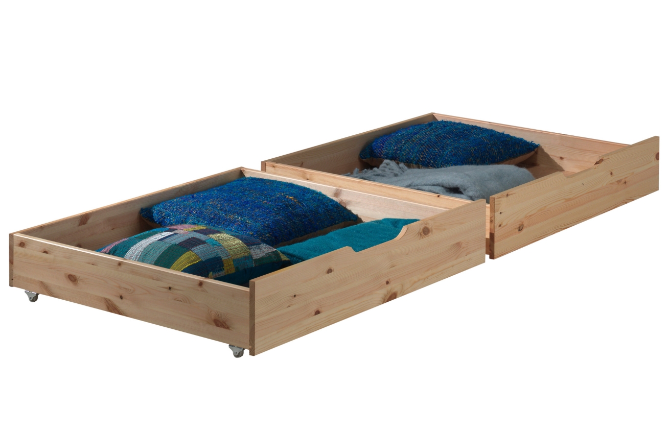 Set dvou borovicových zásuvek k posteli Vipack Pino 97,5 x 88,5 cm