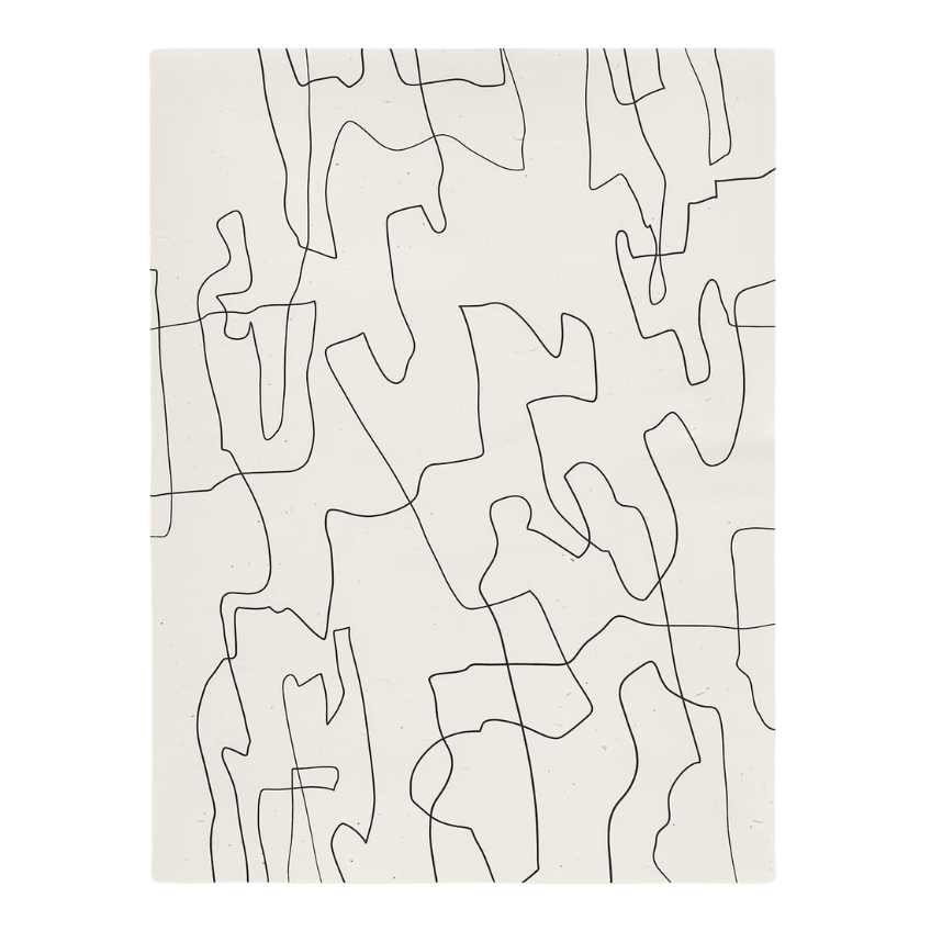 Černobílý abstraktní plakát Kave Home Francela 39,8 x 29,8 cm