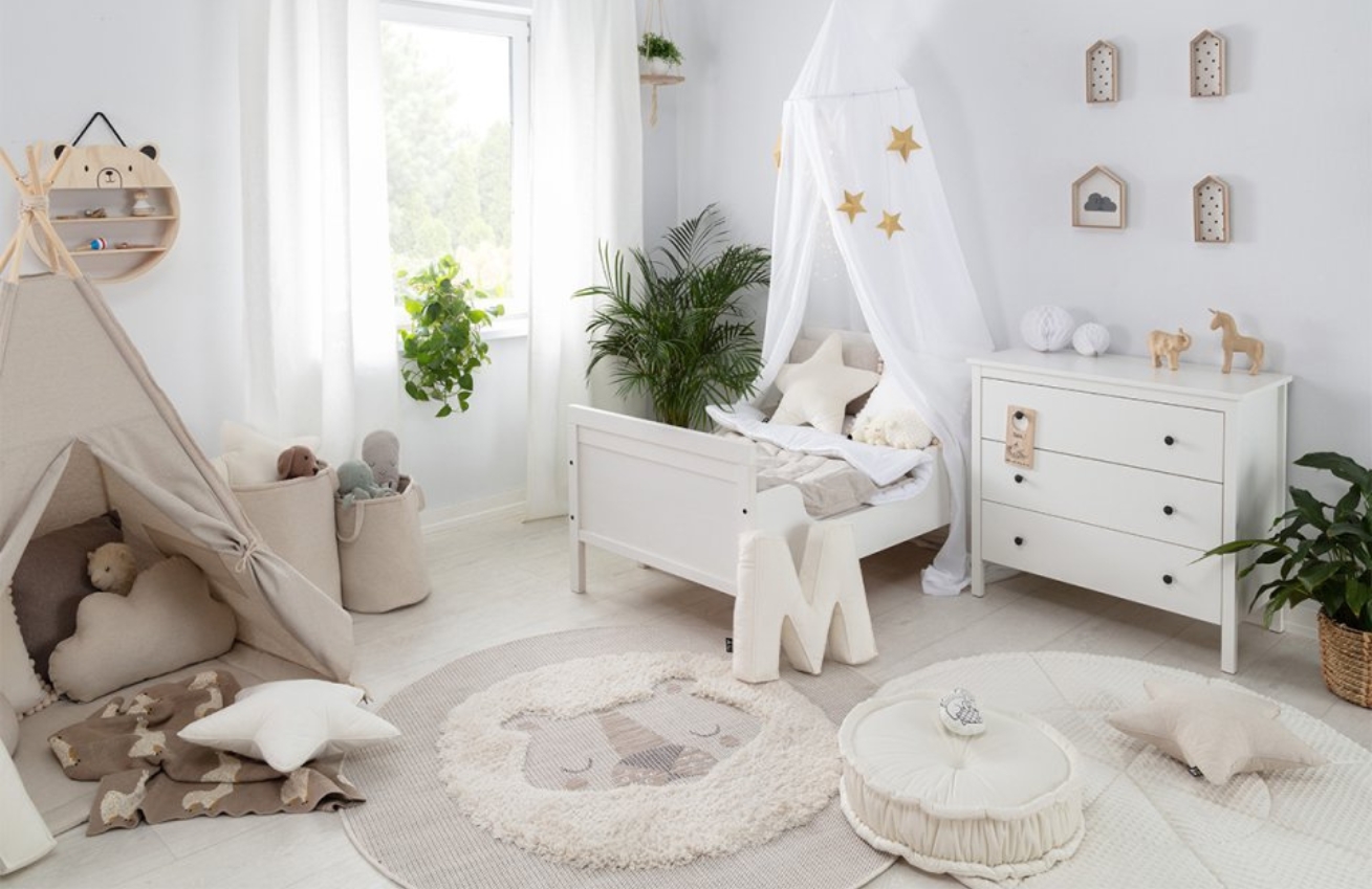 Béžový dětský  koberec Sleepy Lion Ø 150 cm