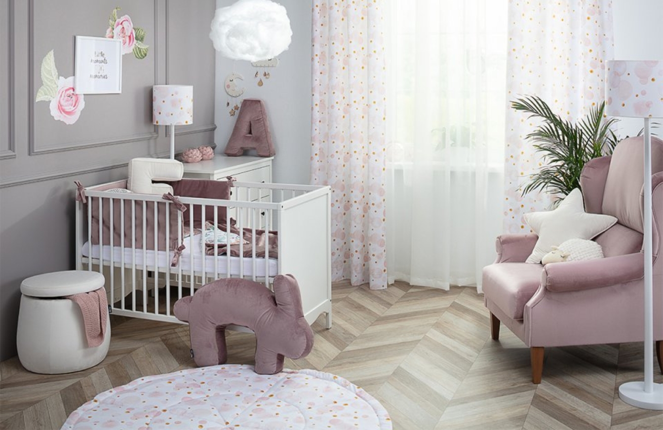 Yellow Tipi Růžový sametový kojicí polštář Velvet Bunny 79 cm