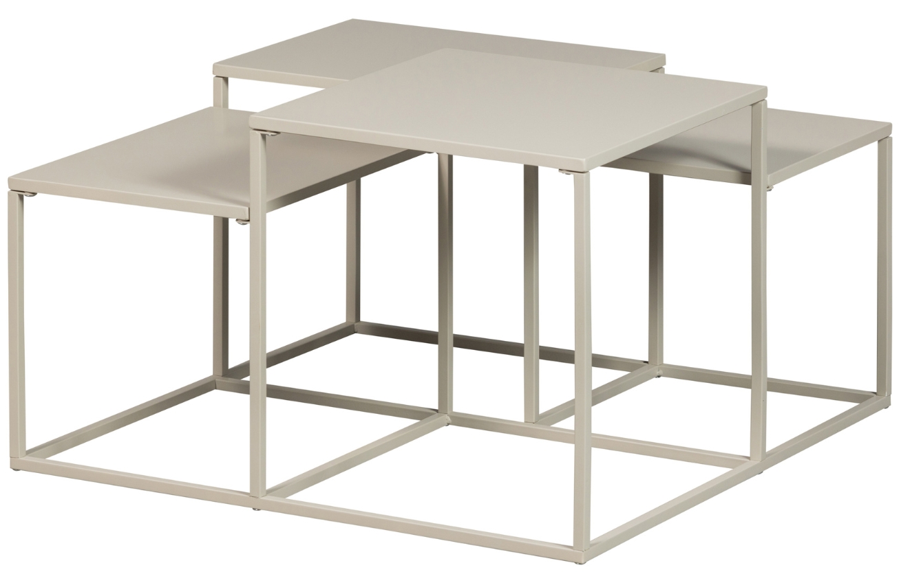 WOOOD Světle šedý kovový konferenční stolek Ida 75 x 75 cm