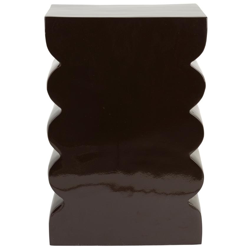 Hnědá kovová stolička ZUIVER CURVES 45 cm
