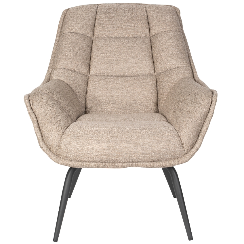 White Label Tmavě béžové čalouněné lounge křeslo WLL COMFORTABLE THOMAS