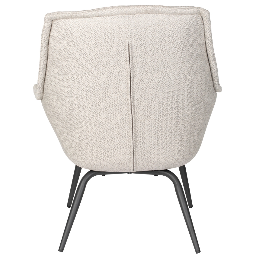 White Label Světle béžové čalouněné lounge křeslo WLL COMFORTABLE THOMAS