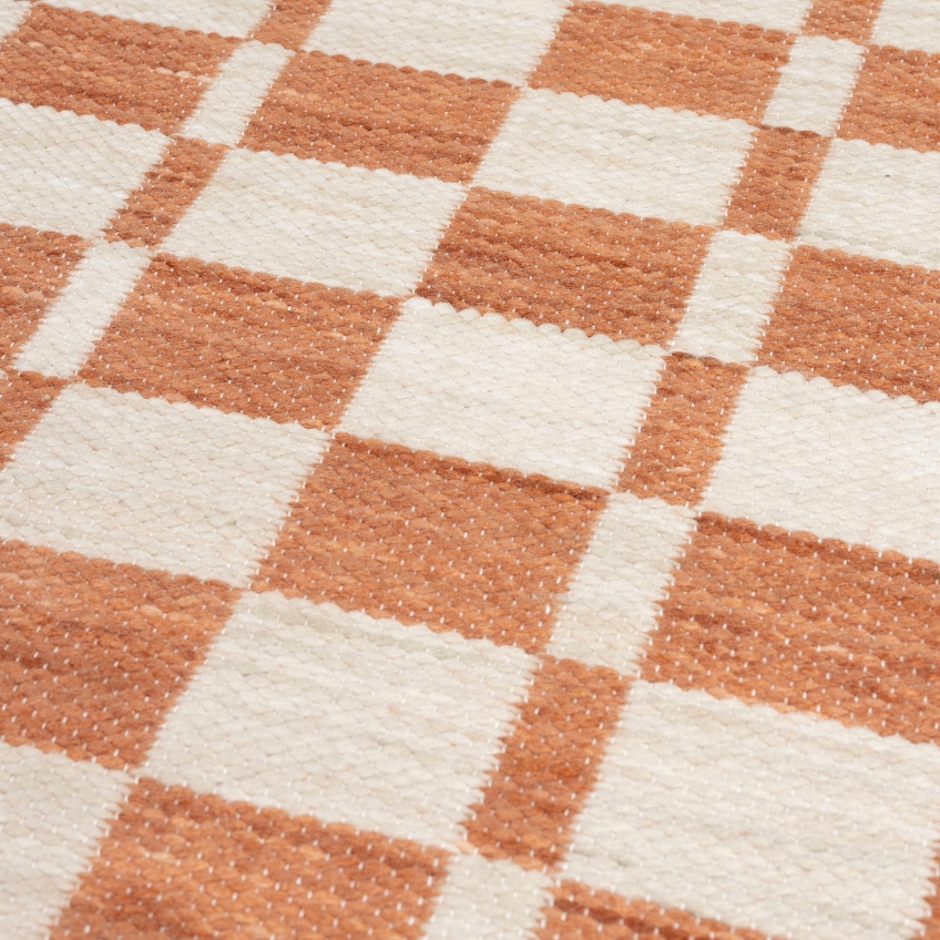 Oranžovo-béžový koberec ZUIVER CHECKER 160 x 230 cm