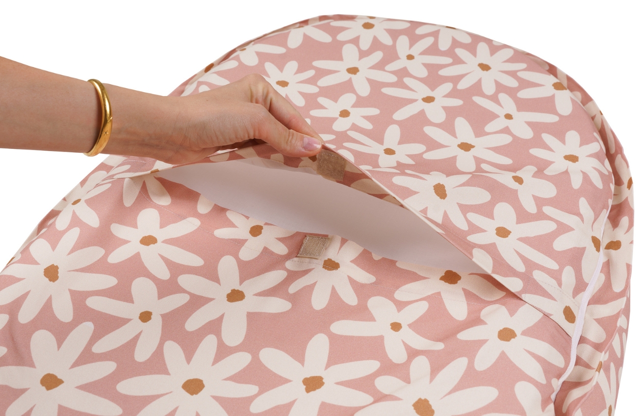 Malomi Kids Růžové bavlněné hnízdečko Blush Daisies 85 cm