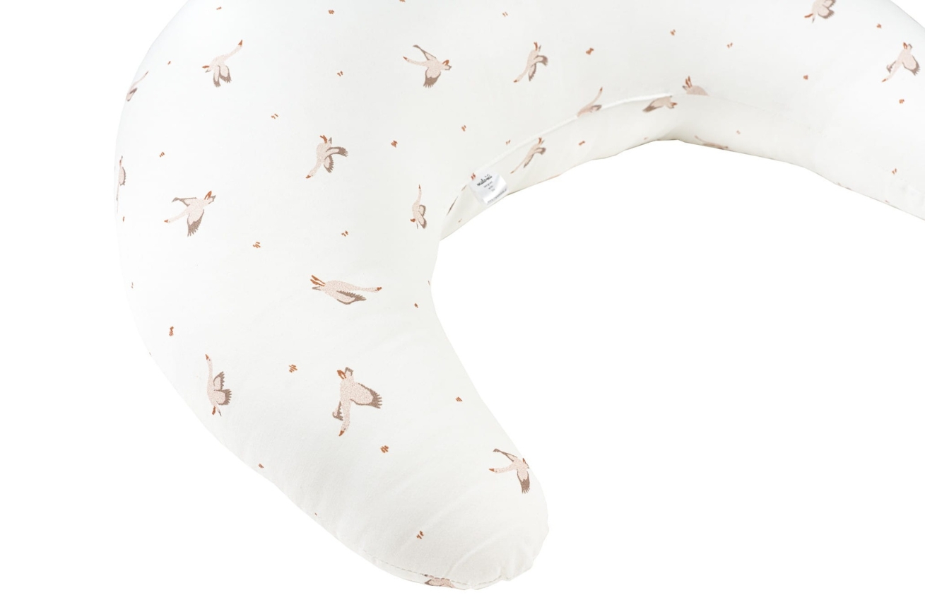 Malomi Kids Bílý bavlněný kojicí polštář Goose 62 cm