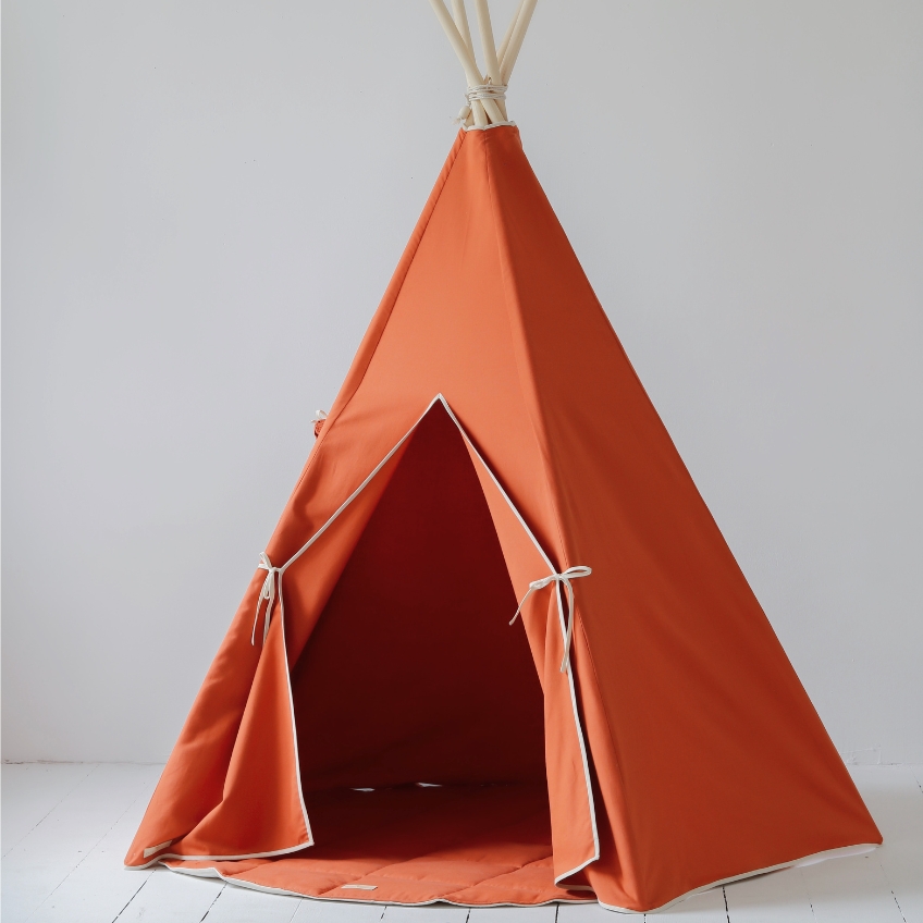 Moi Mili Tmavě oranžový bavlněný teepee stan Navajo 170 x 130 cm