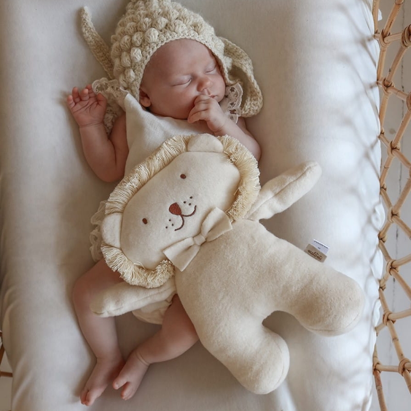 Malomi Kids Béžová plyšová hračka hračka Lion 32 cm