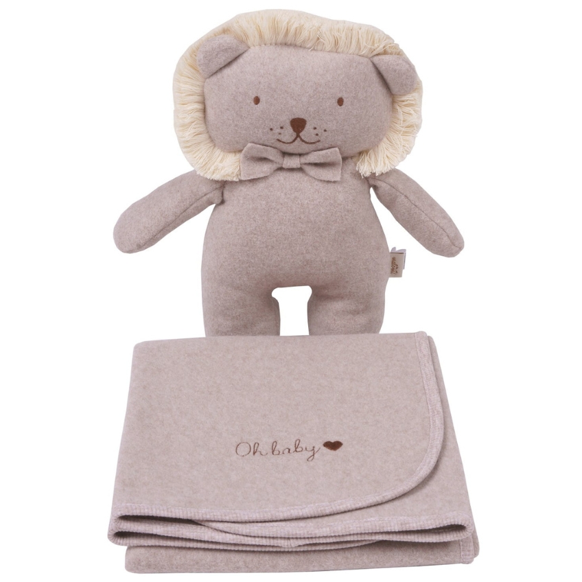 Malomi Kids Hnědá plyšová hračka hračka Lion 32 cm
