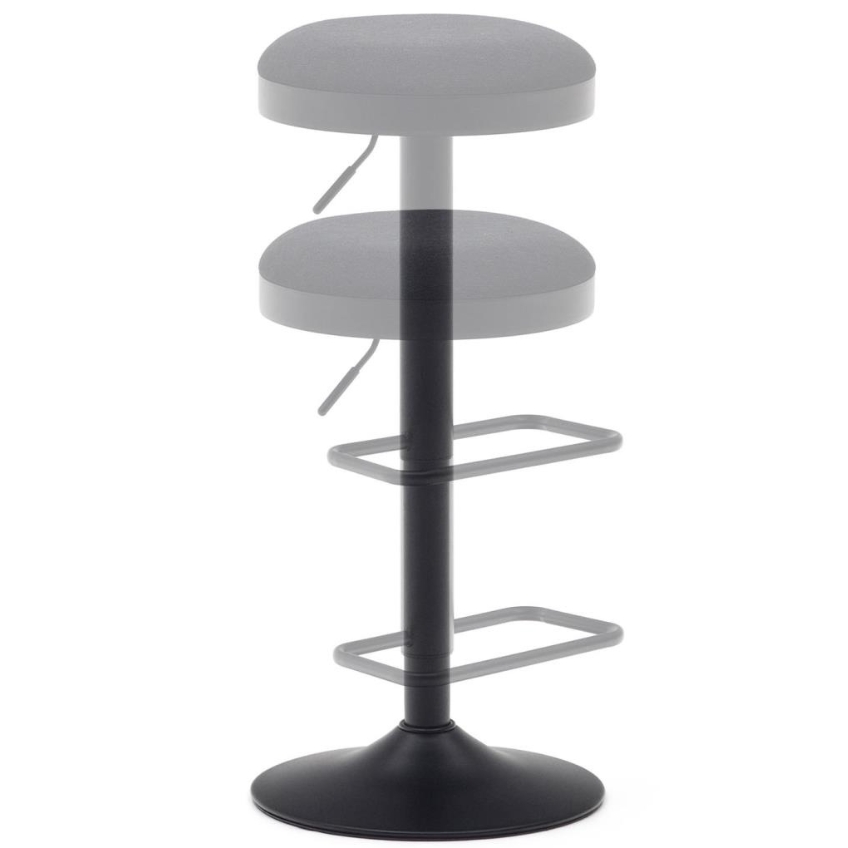 Černá čalouněná barová židle Kave Home Zaib 58-80 cm