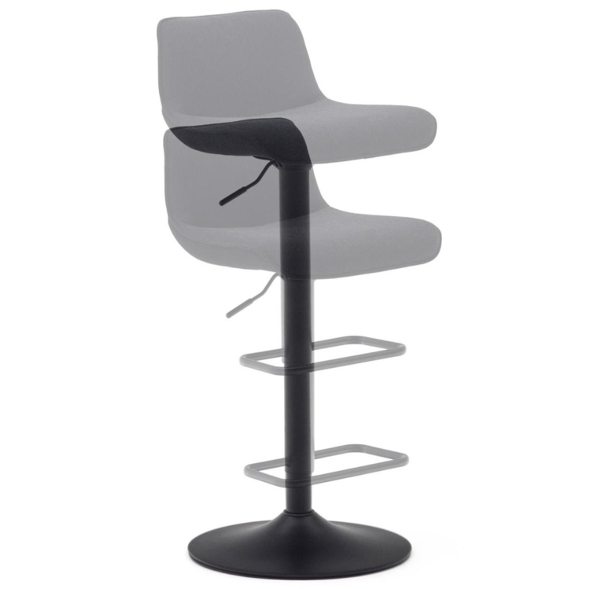 Černá čalouněná barová židle Kave Home Zenda 64-86 cm