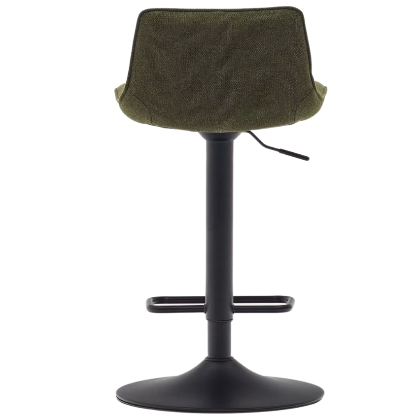 Tmavě zelená čalouněná barová židle Kave Home Zenda 64-86 cm