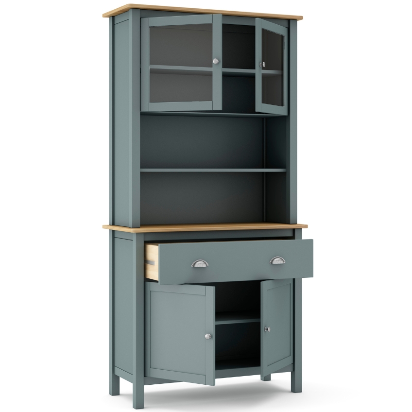 Zelená borovicová vitrína Marckeric Misti 180,5 x 90 cm