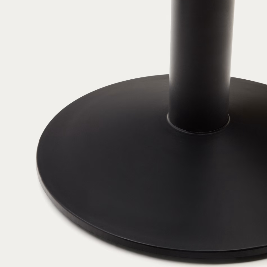 Větší černá kovová stolová podnož Kave Home Esilda 72 cm