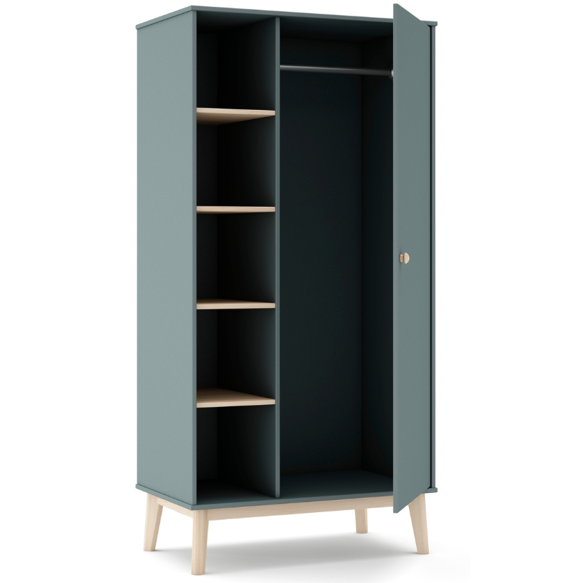 Zelená lakovaná šatní skříň Marckeric Esteban 180 x 90 cm