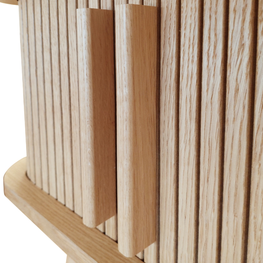 Dubový noční stolek Woodman Rove Tambour 49,5 x 49,5 cm