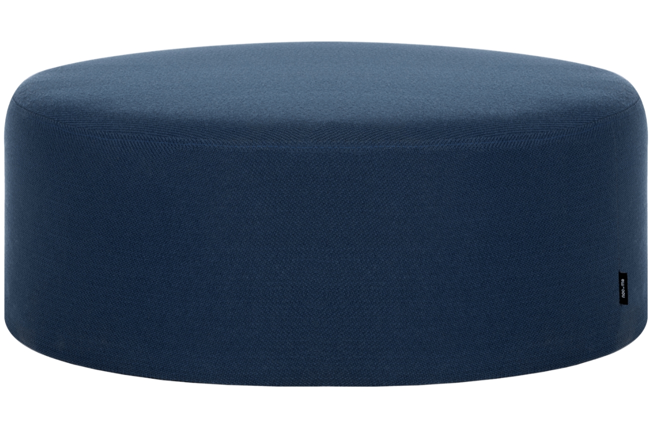 noo.ma Tmavě modr&yacute; čalouněn&yacute; puf Folk 70 cm