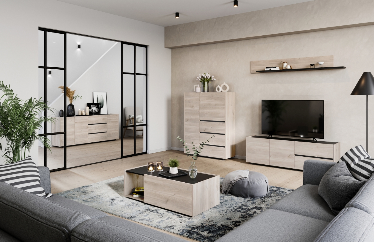 TV stolek GEMA Centaurus 162 x 40 cm v dubovém dekoru