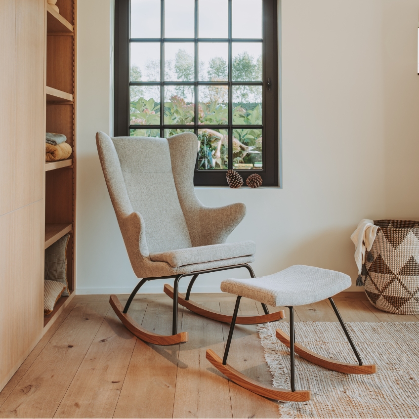 Hořčicově žlutá čalouněná podnožka Quax De Luxe 57 x 42 cm