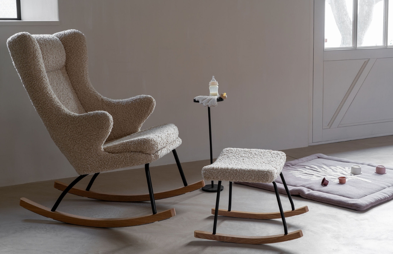 Světle hnědá čalouněná podnožka Quax De Luxe 57 x 42 cm