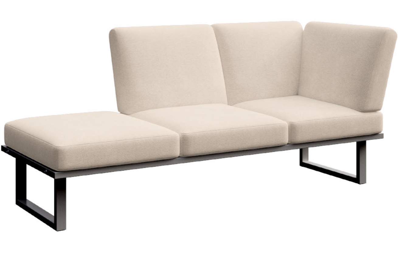 B&eacute;žov&aacute; zahradn&iacute; leno&scaron;ka MESONICA Soledo s antracitovou podnož&iacute; 205 cm