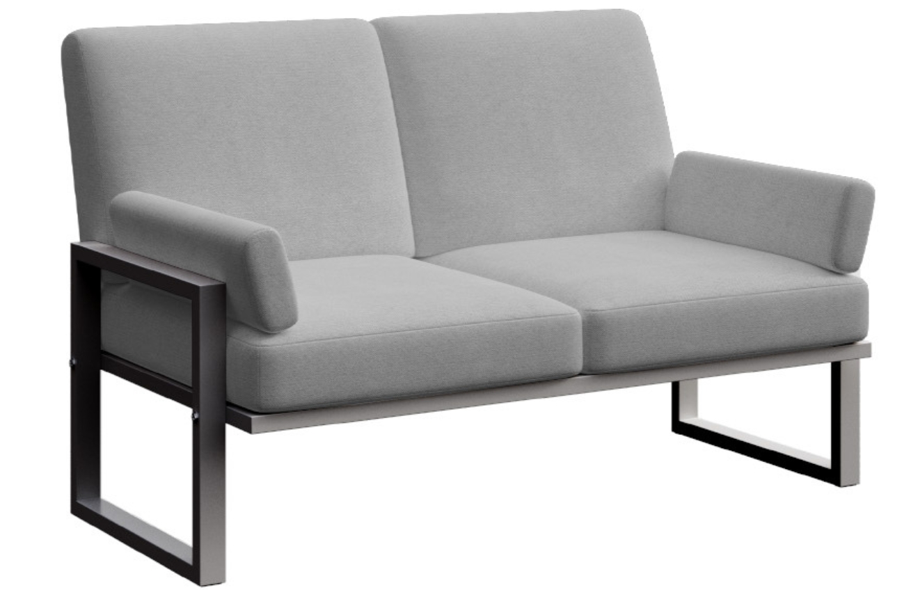 &Scaron;ed&aacute; dvoum&iacute;stn&aacute; zahradn&iacute; pohovka MESONICA Soledo s antracitovou podnož&iacute; 140 cm