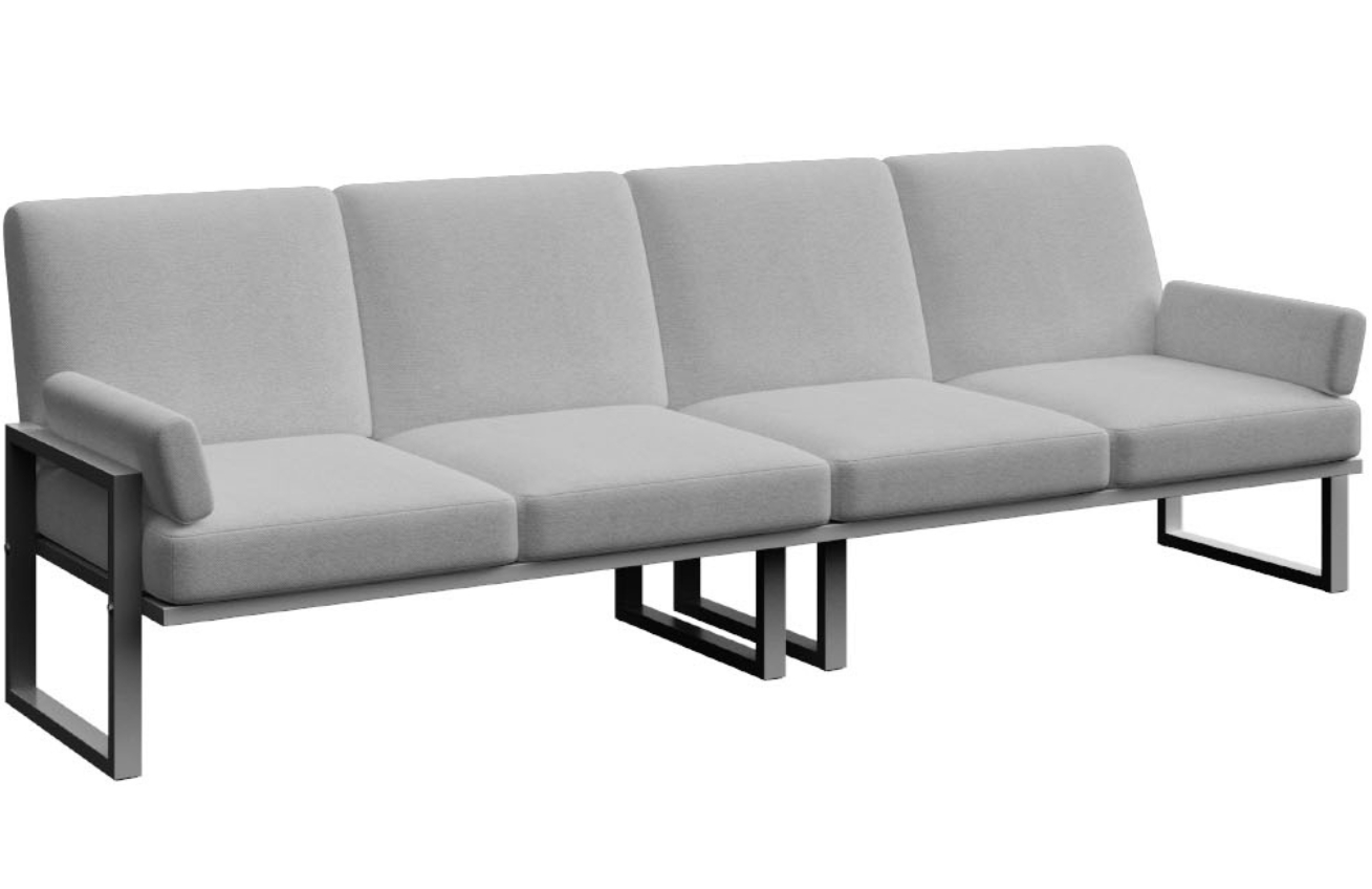 &Scaron;ed&aacute; čtyřm&iacute;stn&aacute; zahradn&iacute; pohovka MESONICA Soledo s antracitovou podnož&iacute; 270 cm