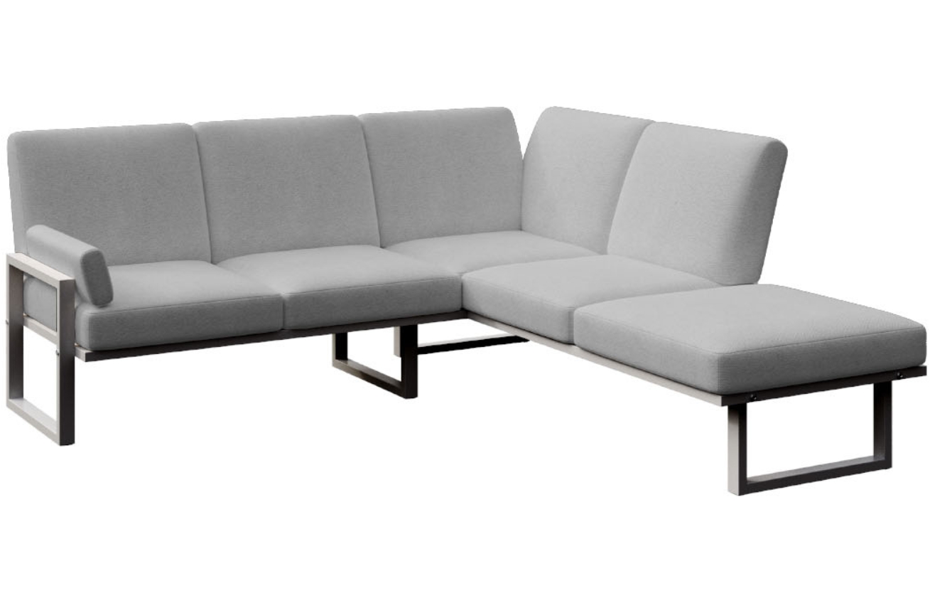 &Scaron;ed&aacute; rohov&aacute; zahradn&iacute; pohovka MESONICA Soledo s antracitovou podnož&iacute; 216 cm, lev&aacute;/prav&aacute;