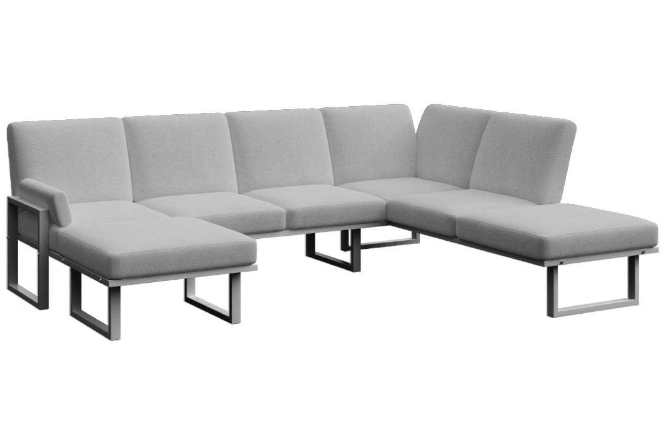 &Scaron;ed&aacute; zahradn&iacute; pohovka do "U" MESONICA Soledo s antracitovou podnož&iacute; 281 cm