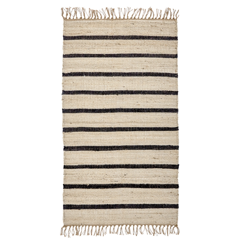 House Doctor B&eacute;žov&yacute; jutov&yacute; pruhovan&yacute; koberec Sima 70 x 140 cm