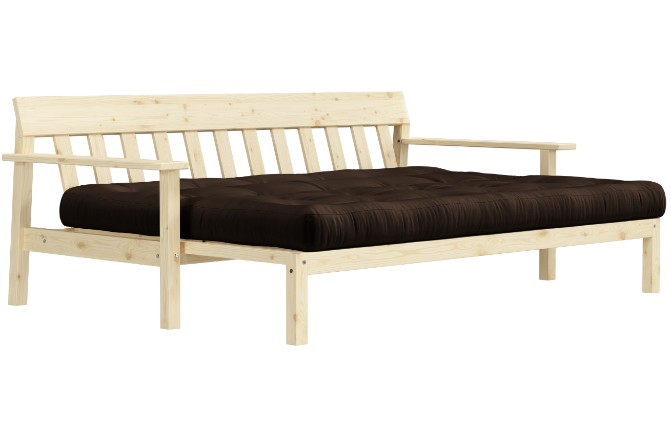 Tmavě hnědá trojmístná rozkládací pohovka Karup Design Unwind 218 cm