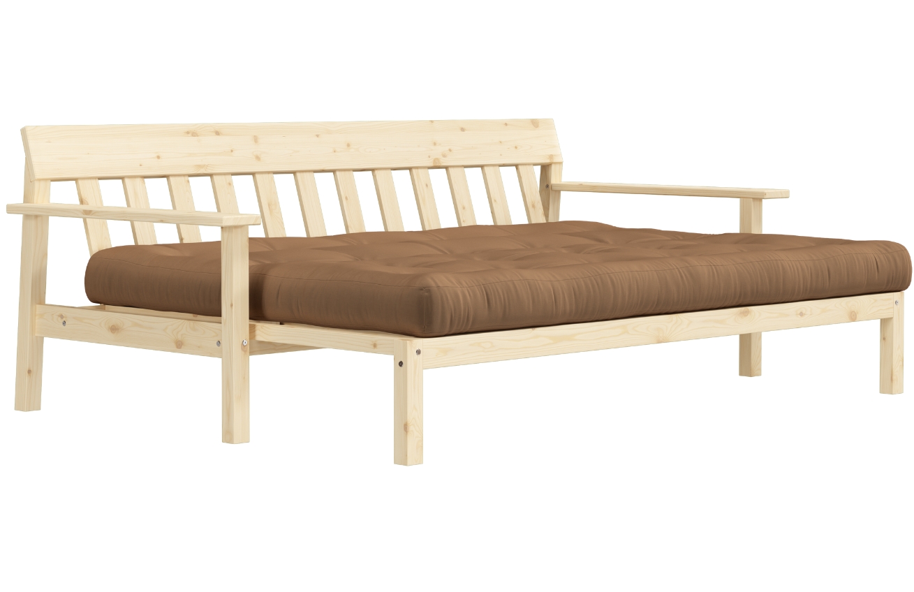 Světle hnědá trojmístná rozkládací pohovka Karup Design Unwind 218 cm