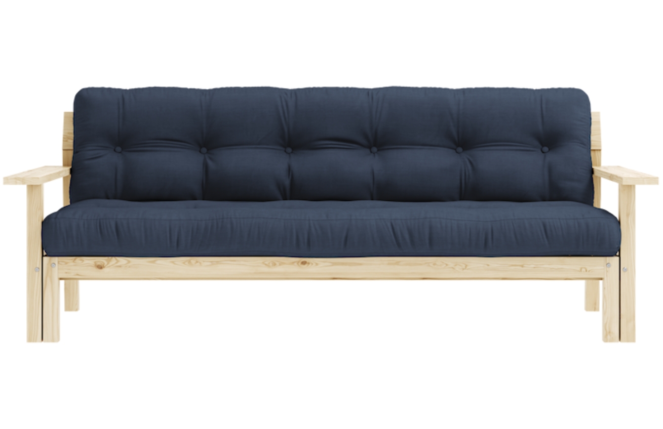 Tmavě modrá trojmístná rozkládací pohovka Karup Design Unwind 218 cm