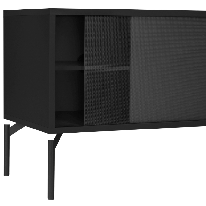noo.ma Černý TV stolek Met 116 x 42 cm